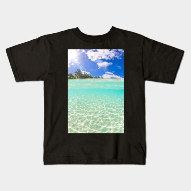 Bora Bora Underwater Kids T-Shirt by alohaportraits